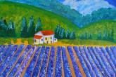 Lavender Fields, 16 x 20 acrylic painting, 6 hours, class fee is $60 — at Joyful Arts Studio.
