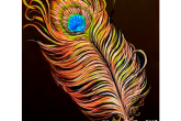 Peacock Bling, 12x16 acrylic painting, $45 — at Joyful Arts Studio.